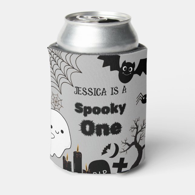 Halloween Sppoky One First Birthday party Can Cooler (Can Back)