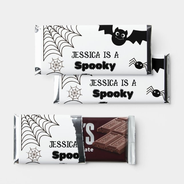 Halloween Sppoky One First Birthday party Hershey Bar Favors (Front)