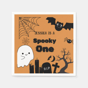 Halloween Sppoky One First Birthday party Napkins