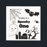 Halloween Sppoky One First Birthday party Napkins<br><div class="desc">Spooky one  halloween napkin!" This is ideal for an October birthday or a spooky party. The template is ready for you to modify,  and there are related things in my store,  under the eerie Halloween collection.</div>