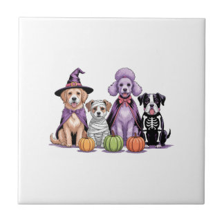 Halloween Squad Dog Ceramic Tile