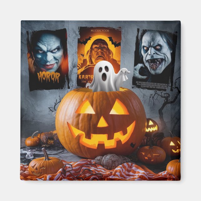 Halloween square magnet. magnet (Front)