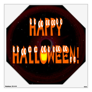 Halloween Squash Text and Starry Night Wall Decal