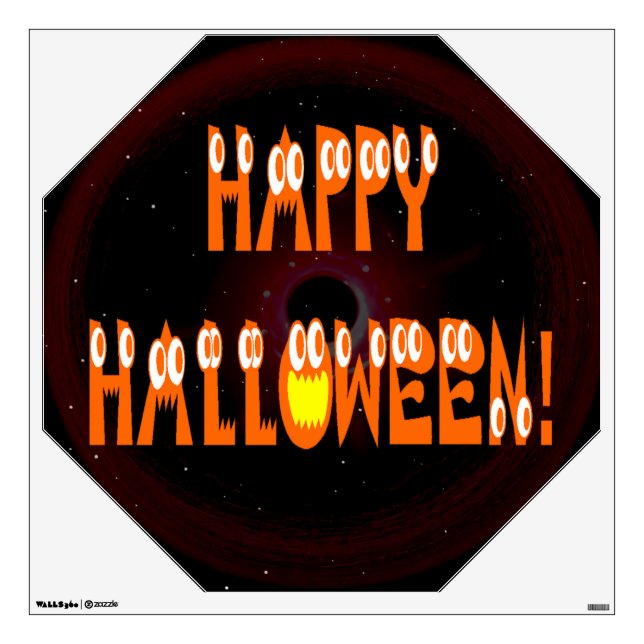 Halloween Squash Text and Starry Night Wall Decal (Front)