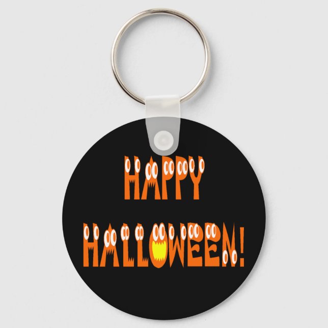 Halloween Squash Text Keychain (Front)