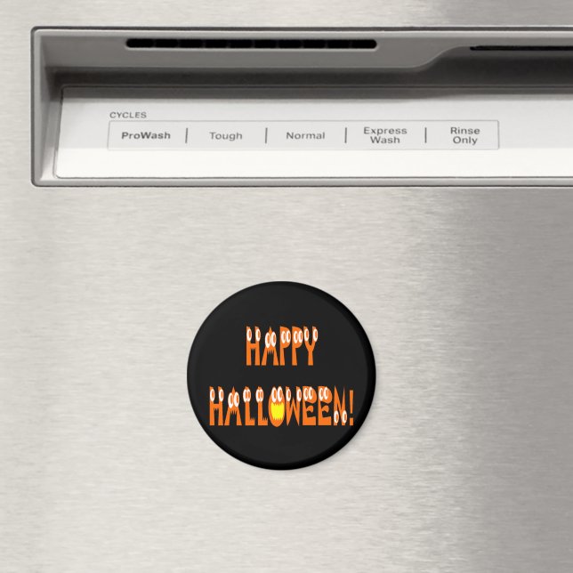 Halloween Squash Text Magnet (In Situ (Dishwasher))
