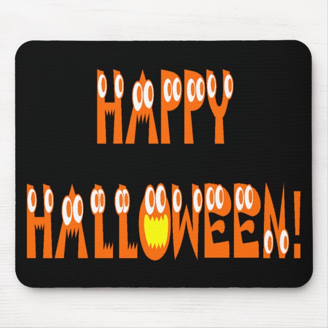 Halloween Squash Text Mouse Pad (Front)
