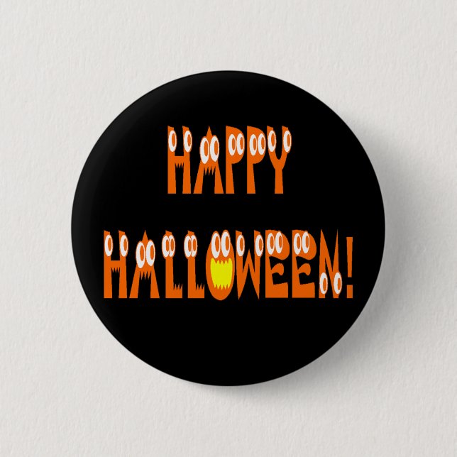 Halloween Squash Text Pinback Button (Front)