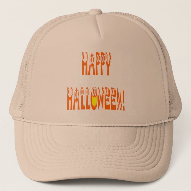 Halloween Squash Text Trucker Hat (Front)