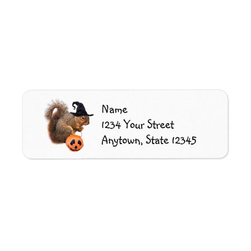 Halloween Squirrel Return Address Labels