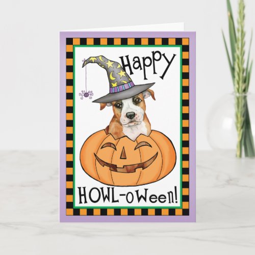 Halloween Staffordshire Bull Terrier Card