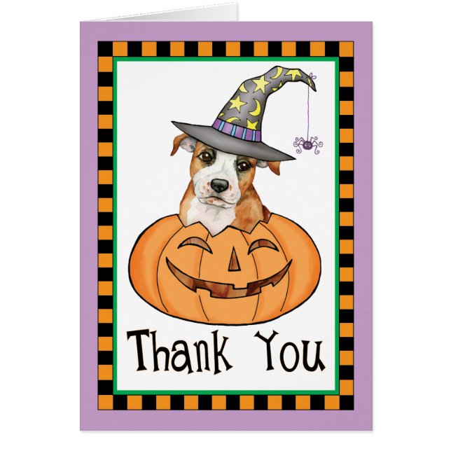 Halloween Staffordshire Bull Terrier Thank You (Front)