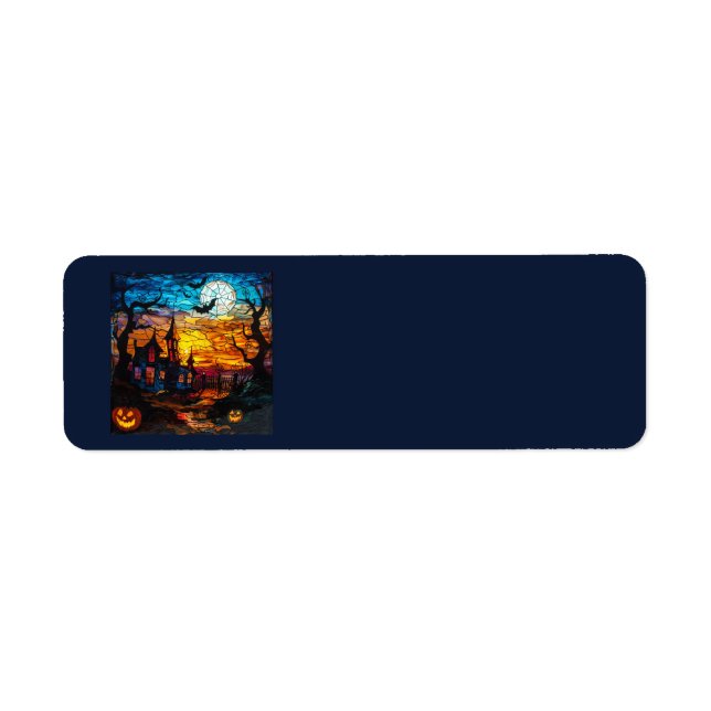 Halloween Stained Glass Art Address Labels (Front)