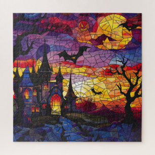 Halloween Stained Glass Art Jigsaw Puzzle
