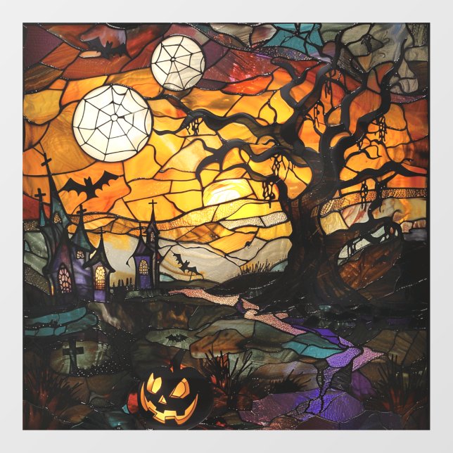 Halloween Stained Glass Art Window Clings (Sheet)