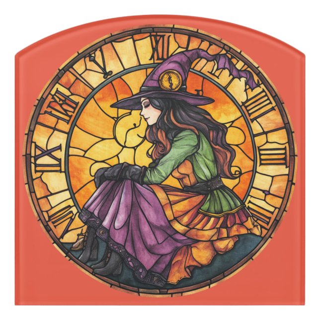 Halloween Stained Glass Steampunk Sign (Contour Front)