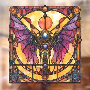 Halloween Stained Glass Steampunk Window Cling