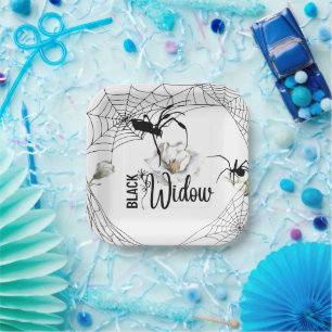 Halloween Stamp Collection "Black Widow"  Paper Plates