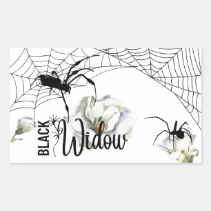Halloween Stamp Collection "Black Widow" Rectangular Sticker