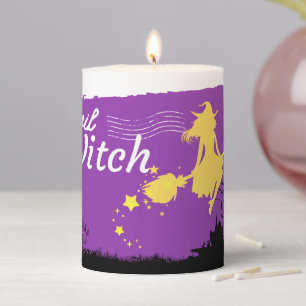Halloween Stamp Collection "Evil Witch" 3" x 4" Pillar Candle