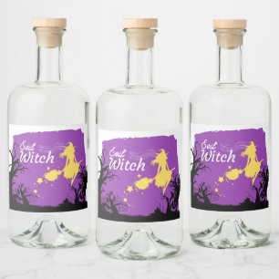 Halloween Stamp Collection "Evil Witch"  Liquor Bottle Label