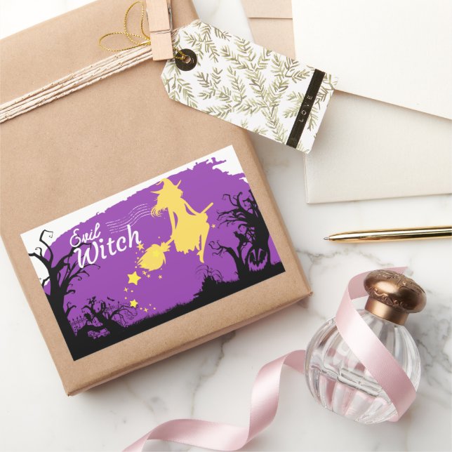 Halloween Stamp Collection "Evil Witch" Rectangular Sticker (Gifting)
