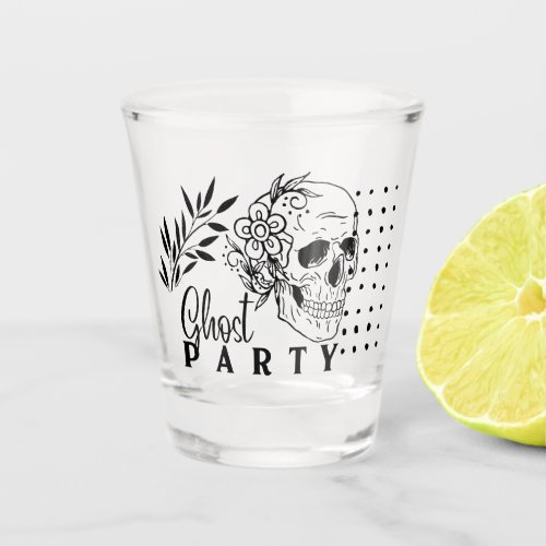 Halloween Stamp Collection Ghost party Shot Glass