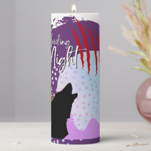 Halloween Stamp Collection "Howling Night" 3" x 8" Pillar Candle
