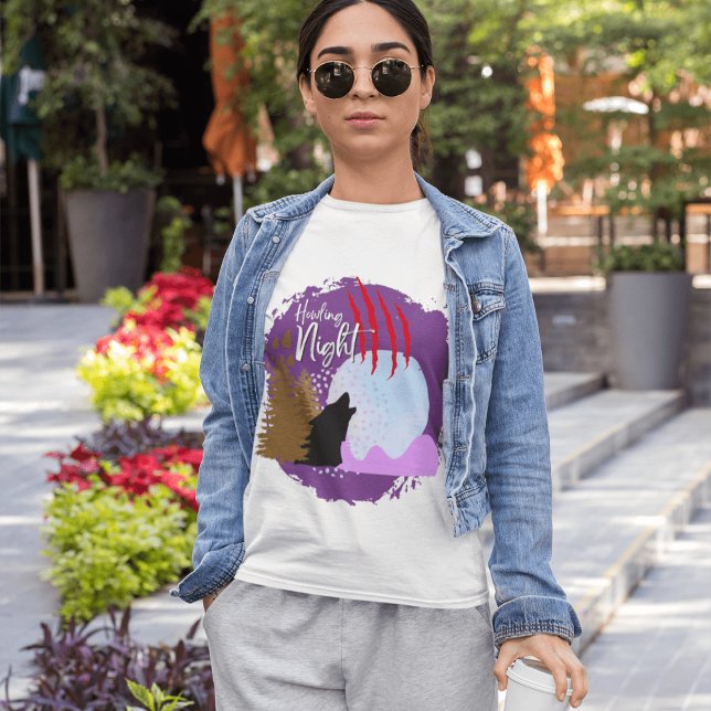 Halloween Stamp Collection "Howling Night" T-Shirt (Halloween Stamp collection - Howling Night T-shirt design from The Beekeeper Store)