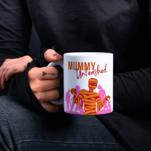 Halloween Stamp Collection mummy against graveyard Two-Tone Coffee Mug