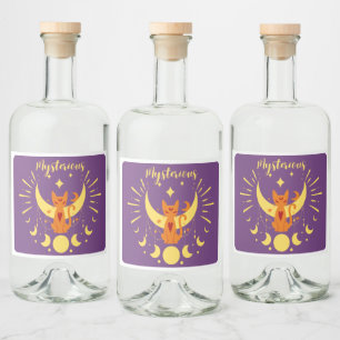 Halloween Stamp Collection "Mysterious" Liquor Bottle Label