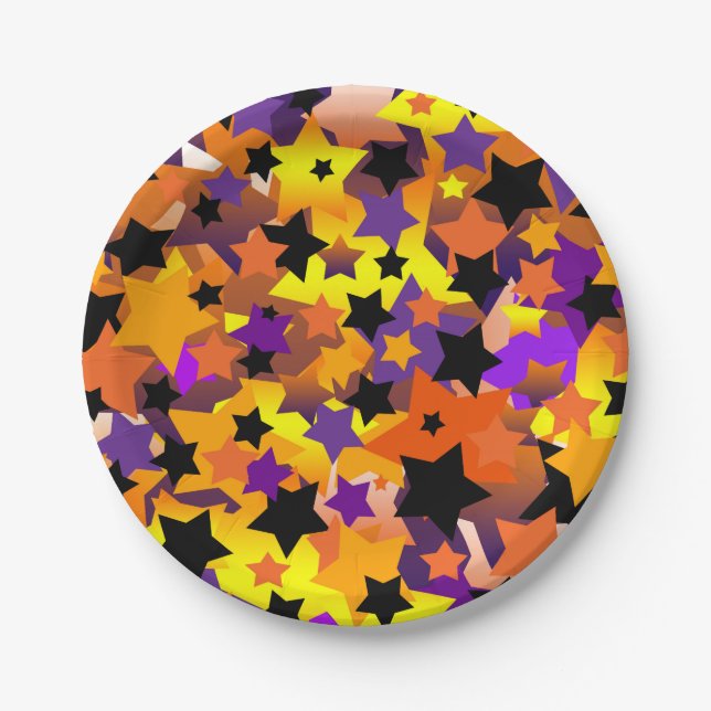 Halloween Star Crazy Paper Plates (Front)