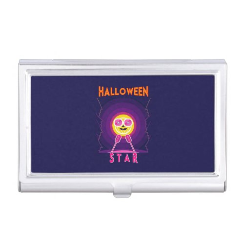 Halloween Star Goggles 31 UK Mic October Pumpkin Business Card Case