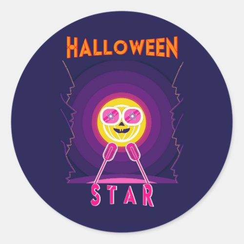 Halloween Star Goggles 31 UK Mic October Pumpkin Classic Round Sticker