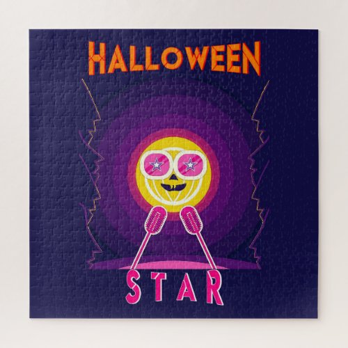 Halloween Star Goggles 31 UK Mic October Pumpkin Jigsaw Puzzle