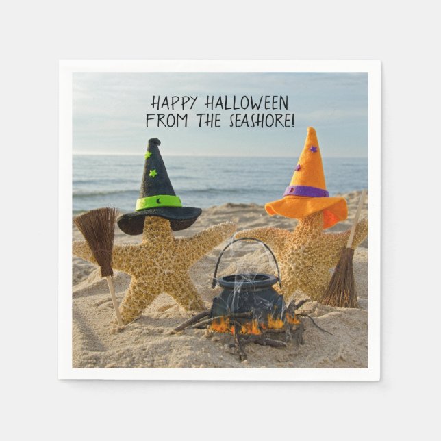 Halloween starfish with brooms and pot napkins (Front)