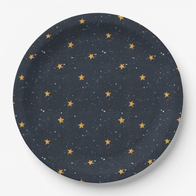 Halloween Starry Night Paper Plate (Front)