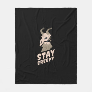 Halloween Stay Creepy Goat Gift Fleece Blanket
