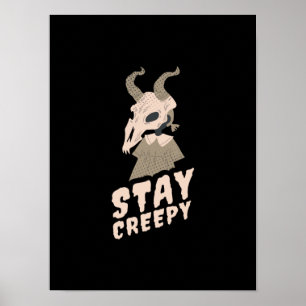 Halloween Stay Creepy Goat Gift Poster