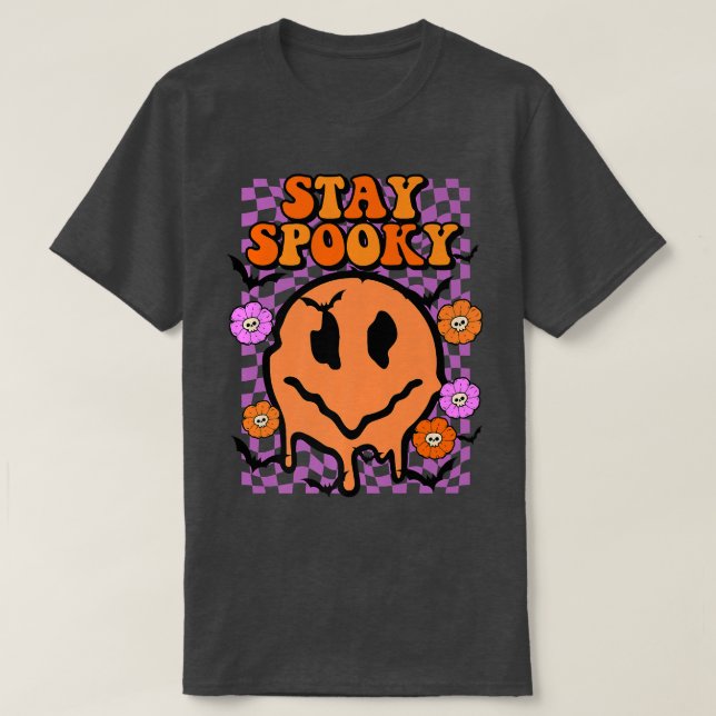 Halloween Stay Spooky Melting Face Premium  T-Shirt (Design Front)