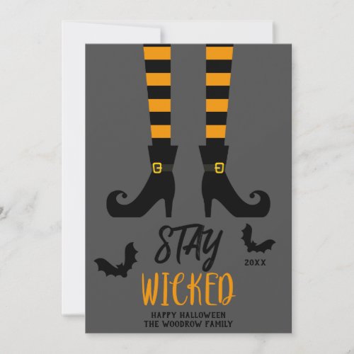 Halloween Stay wicked Witchy fun chic Card