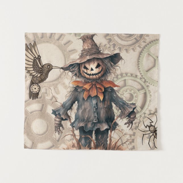 Halloween Steampunk Art Tapestry (Front (Horizontal))