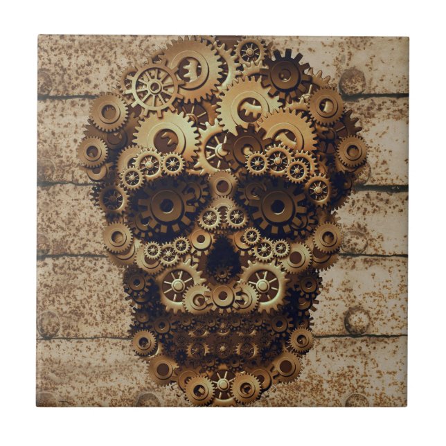 Halloween Steampunk Ceramic Tile (Front)