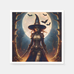 Halloween Steampunk Forest Witch Napkins
