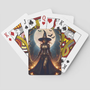 Halloween Steampunk Forest Witch Poker Cards