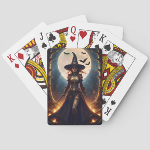 Halloween Steampunk Forest Witch Poker Cards