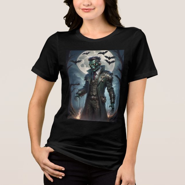 Halloween Steampunk Frankenstein's Monster Tri-Blend Shirt (Front)
