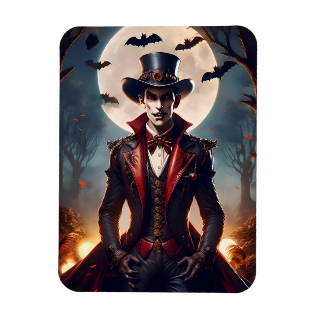 Halloween Steampunk Gothic Zombie Vampire Magnet (Vertical)