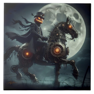 Halloween Steampunk Headless Horseman Ceramic Tile