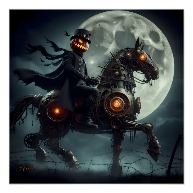 Halloween Steampunk Headless Horseman Poster (Front)